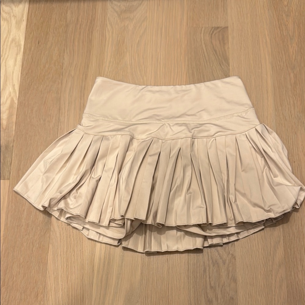 Cream High-Low Skater Mini Skirt